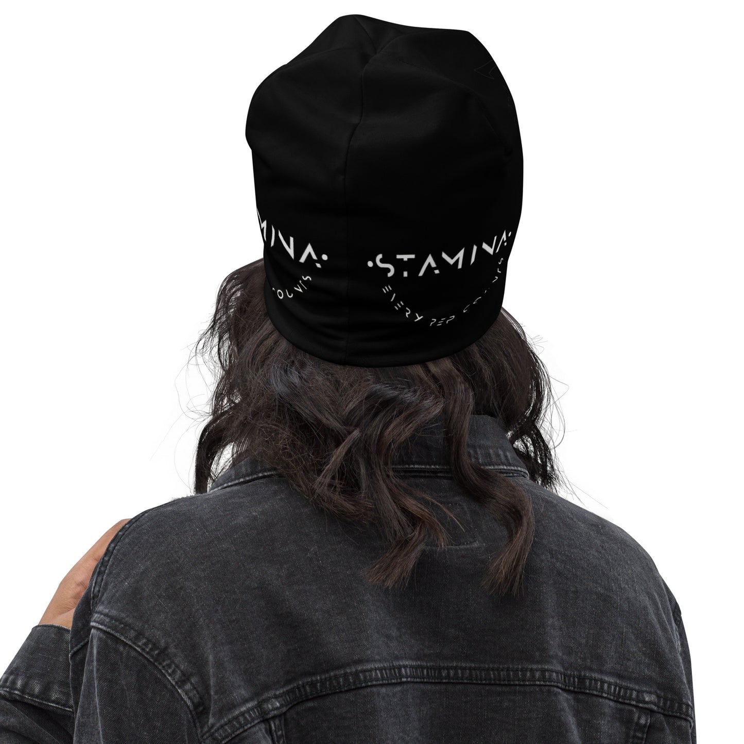 Black All-Over Print Beanie