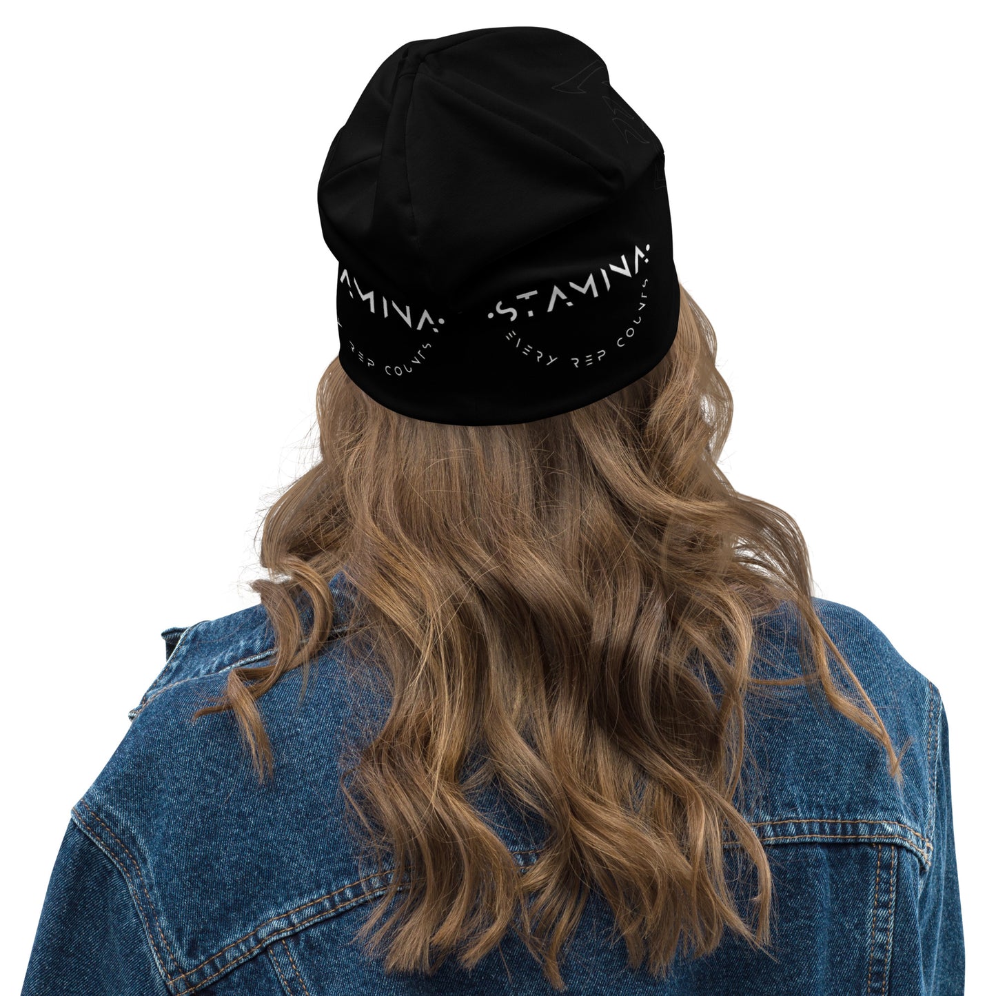 Black All-Over Print Beanie