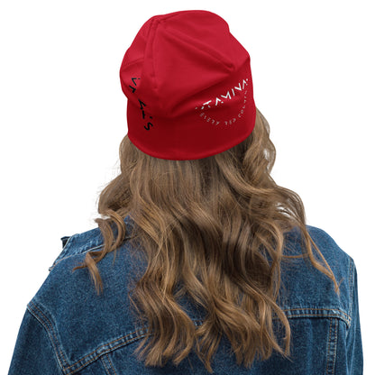 Red All-Over Print Beanie