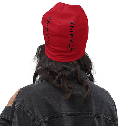 Red All-Over Print Beanie