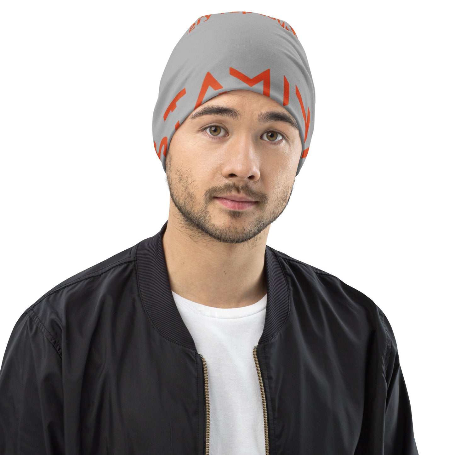 Gray All-Over Print Beanie