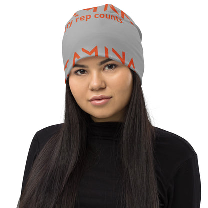 Gray All-Over Print Beanie