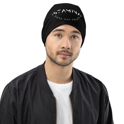 Black All-Over Print Beanie