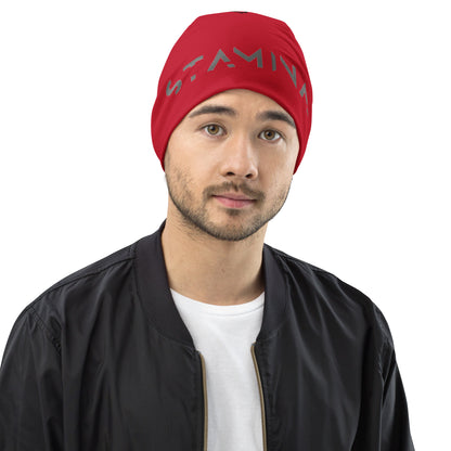 Red All-Over Print Beanie