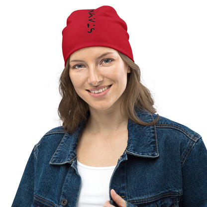 Red All-Over Print Beanie