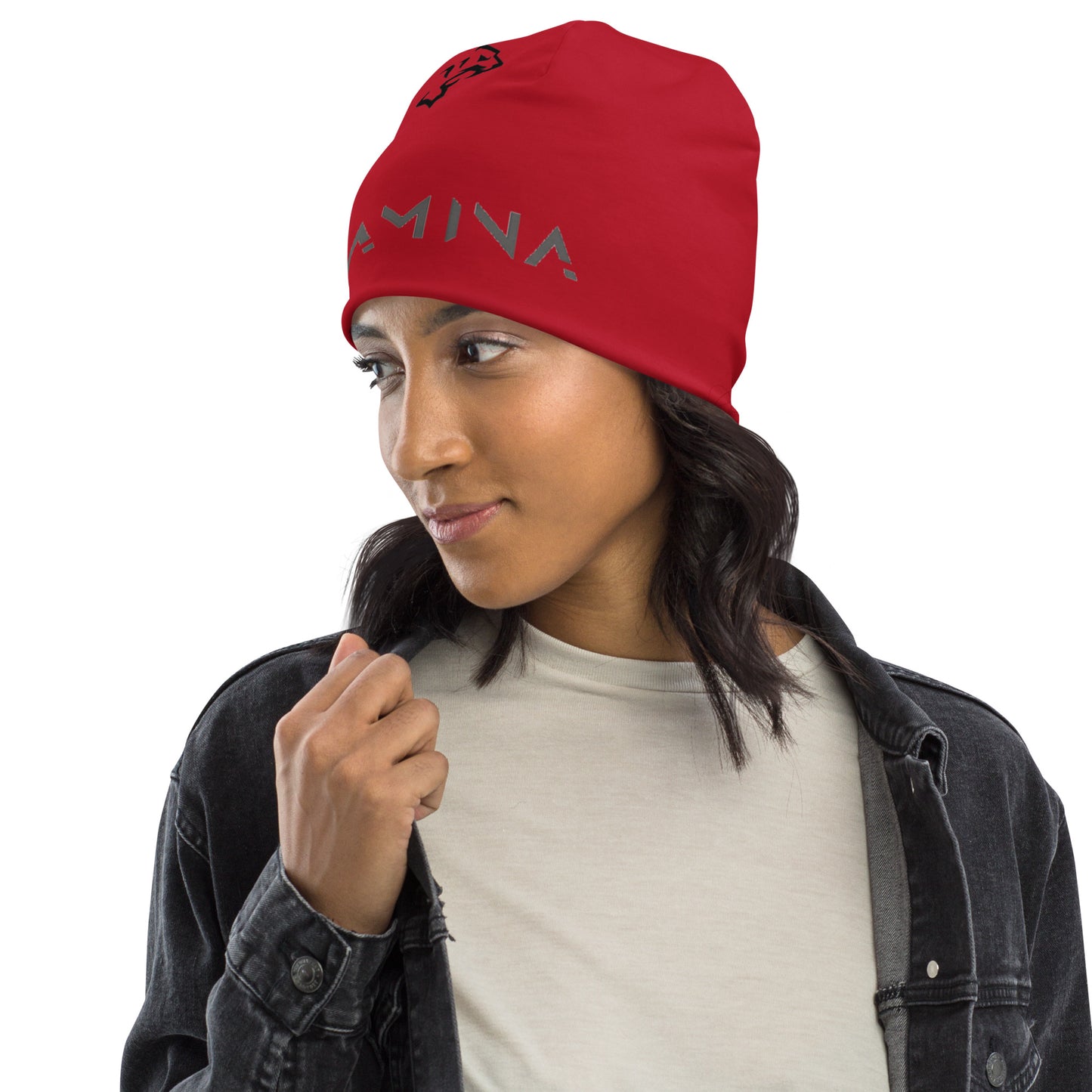 Red All-Over Print Beanie