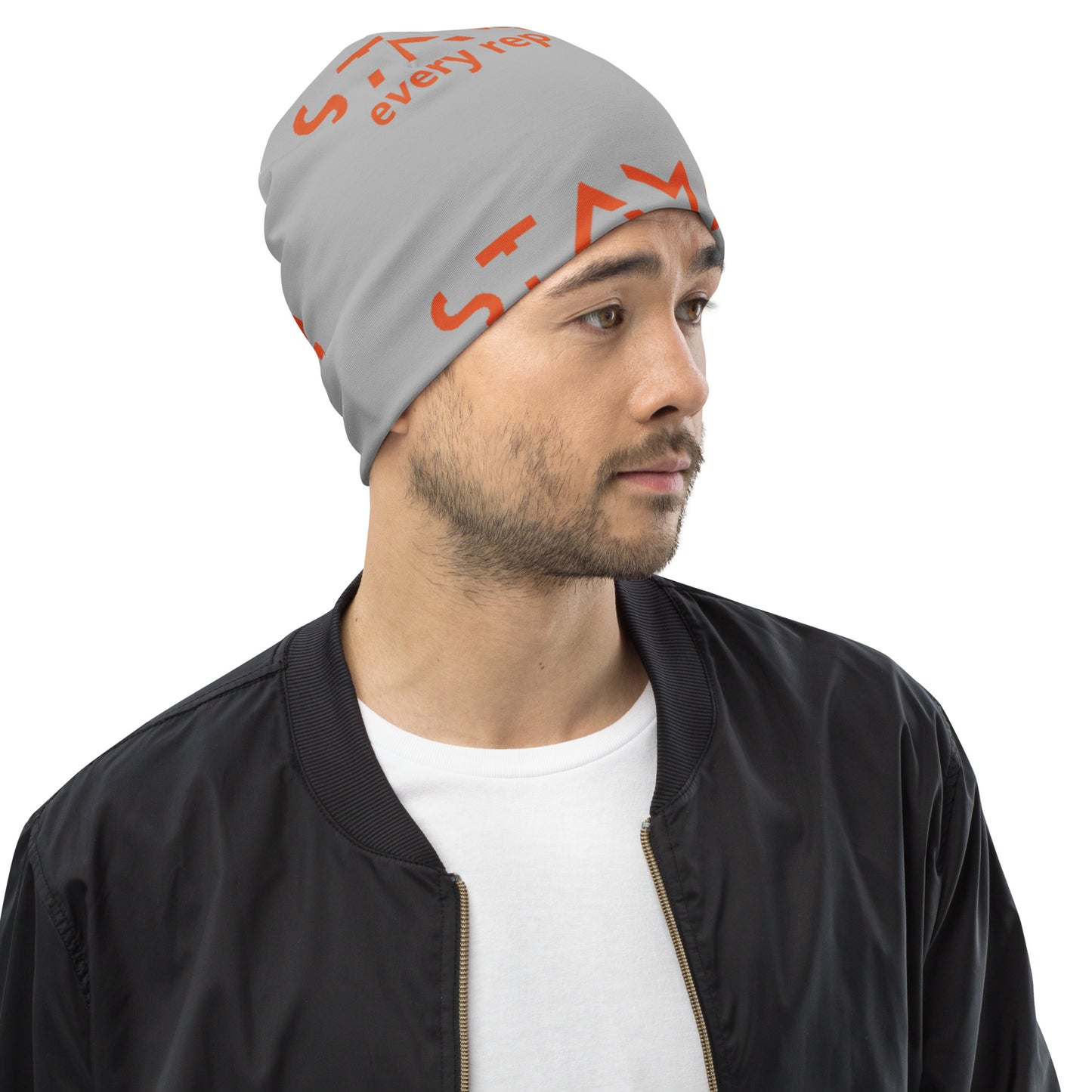 Gray All-Over Print Beanie