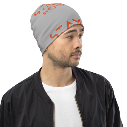 Gray All-Over Print Beanie