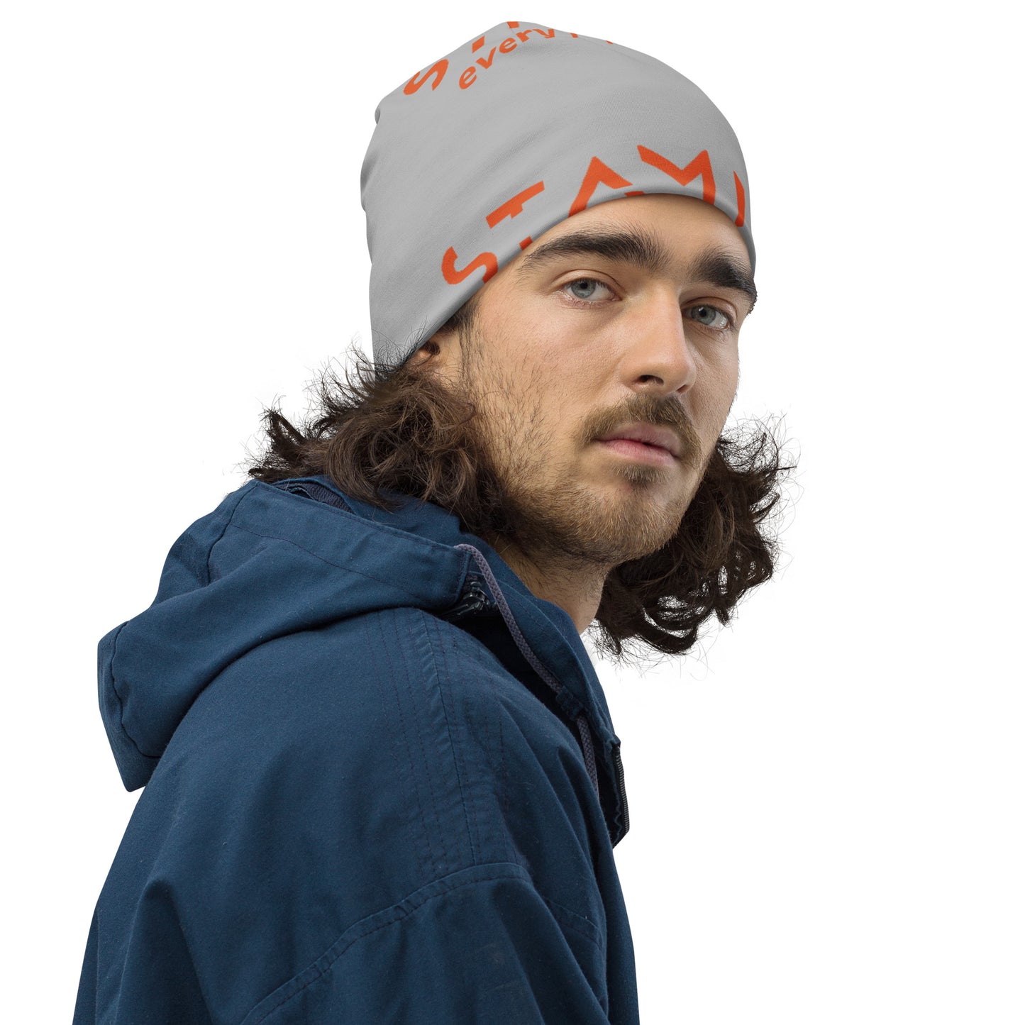 Gray All-Over Print Beanie