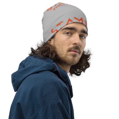 Gray All-Over Print Beanie