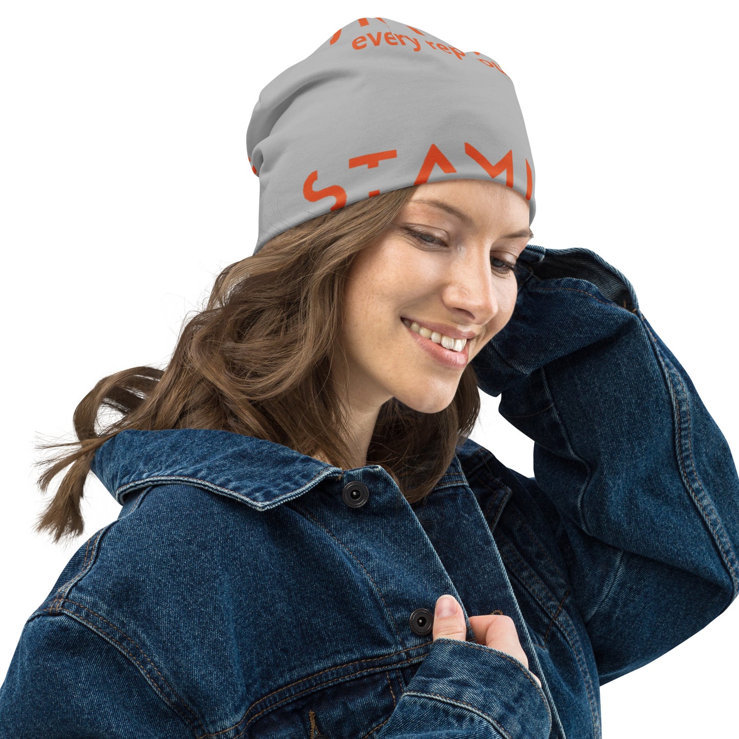 Gray All-Over Print Beanie