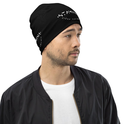 Black All-Over Print Beanie