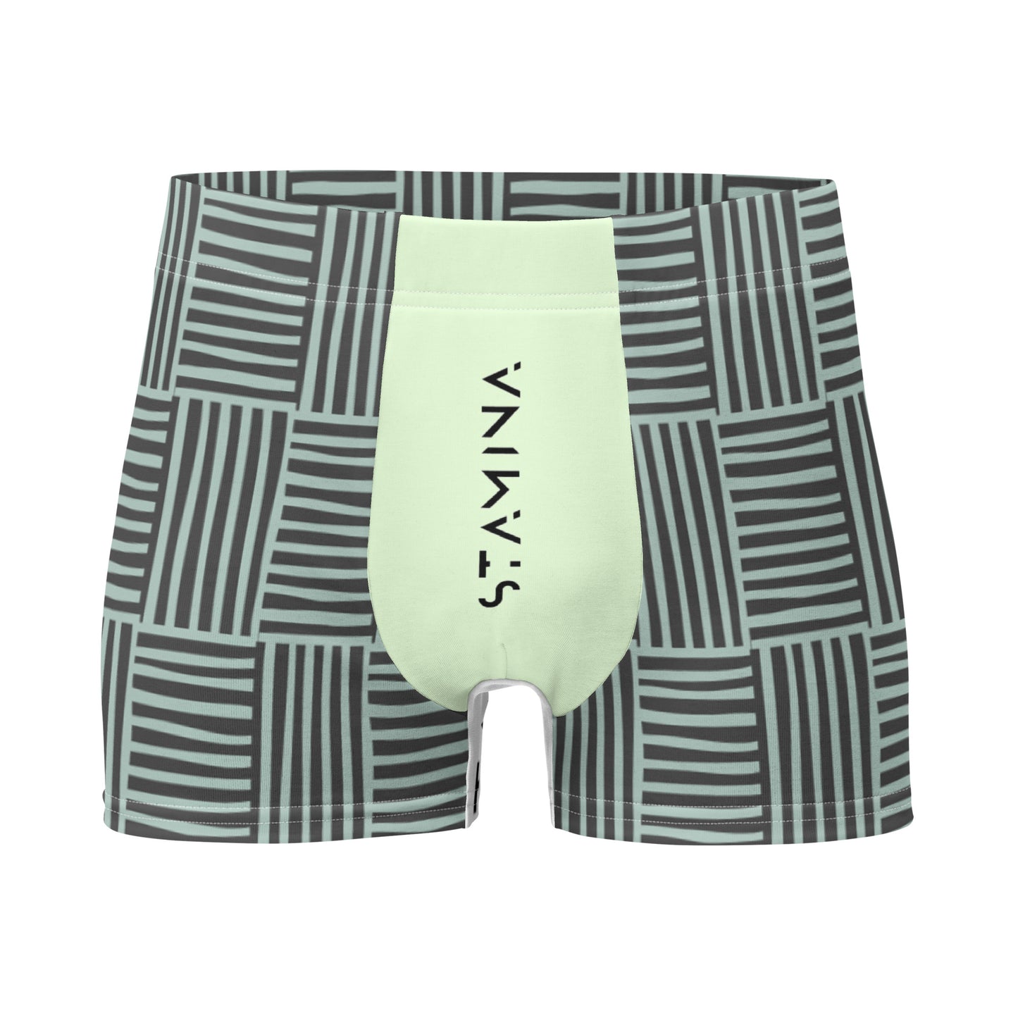 Black & Green Striped Boxer Briefs