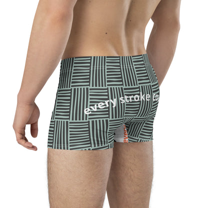 Black & Green Striped Boxer Briefs