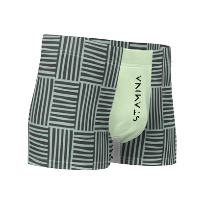 Black & Green Striped Boxer Briefs