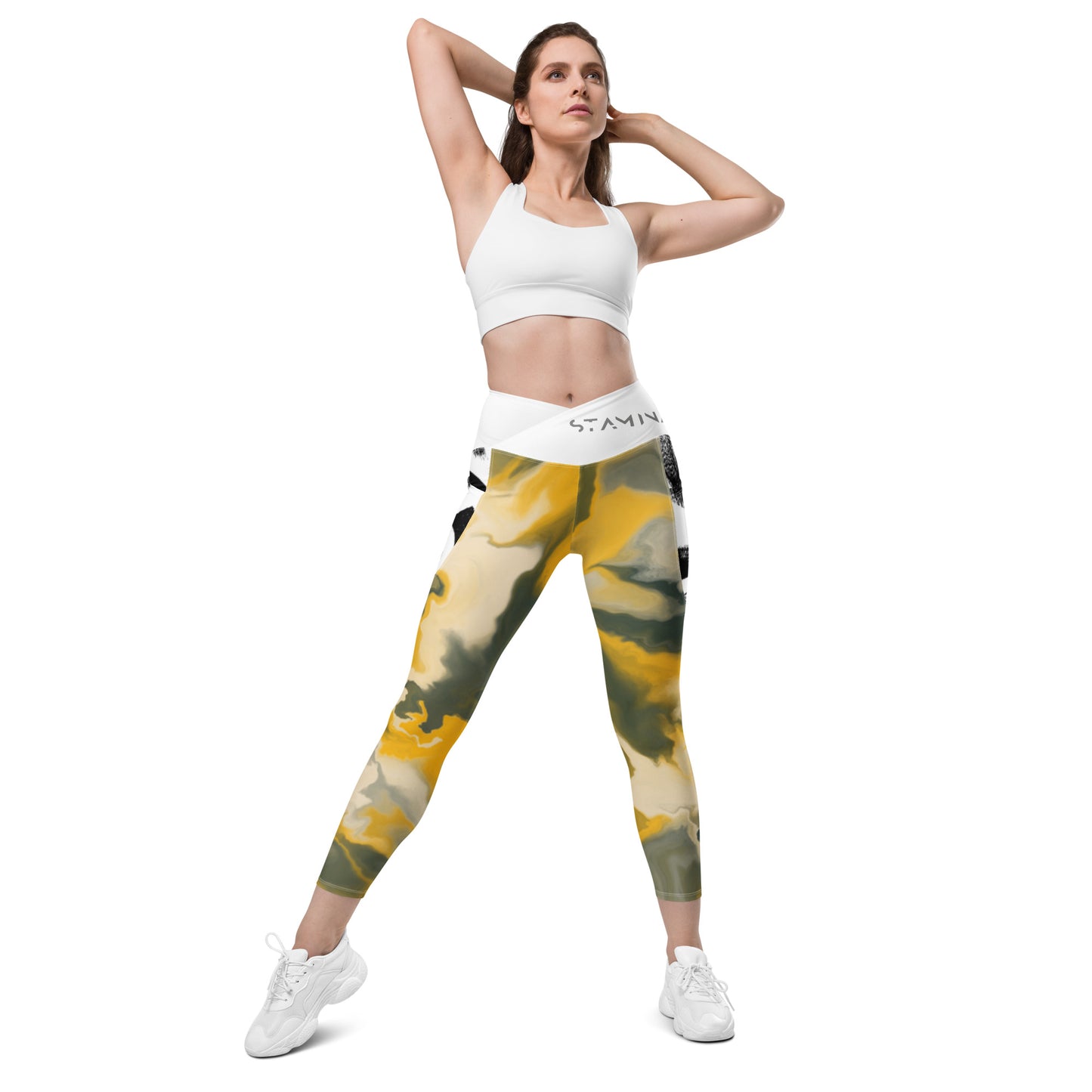 Camo Crossover leggings with pockets