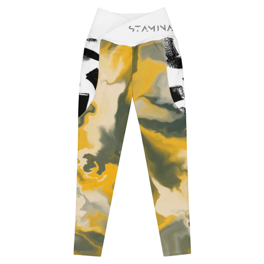 Camo Crossover leggings with pockets