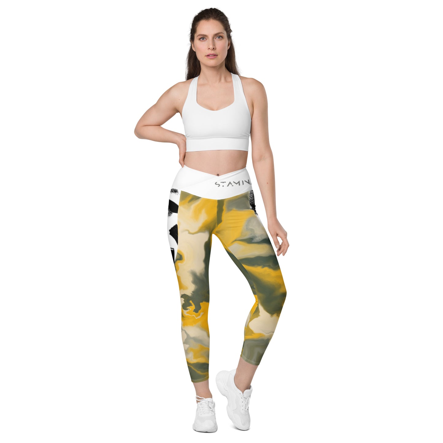 Camo Crossover leggings with pockets