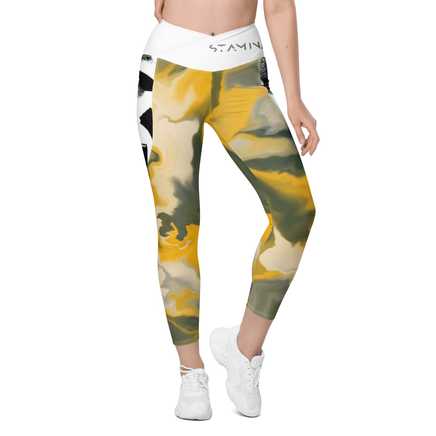 Camo Crossover leggings with pockets