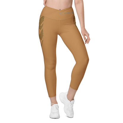 Crossover leggings with pockets