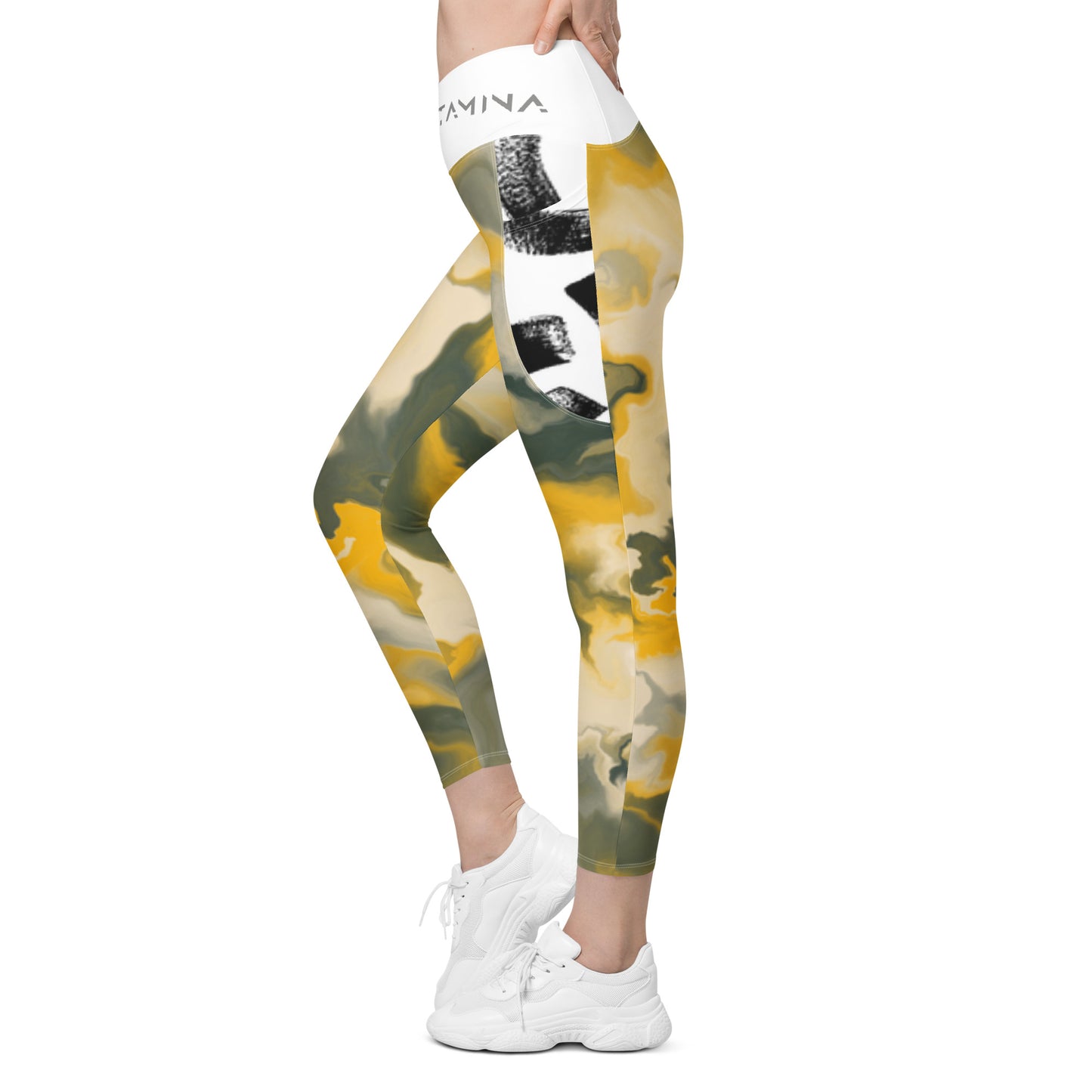 Camo Crossover leggings with pockets