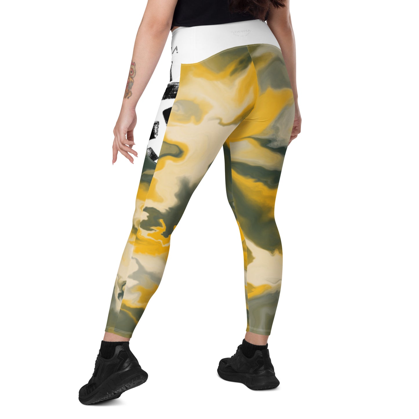 Camo Crossover leggings with pockets