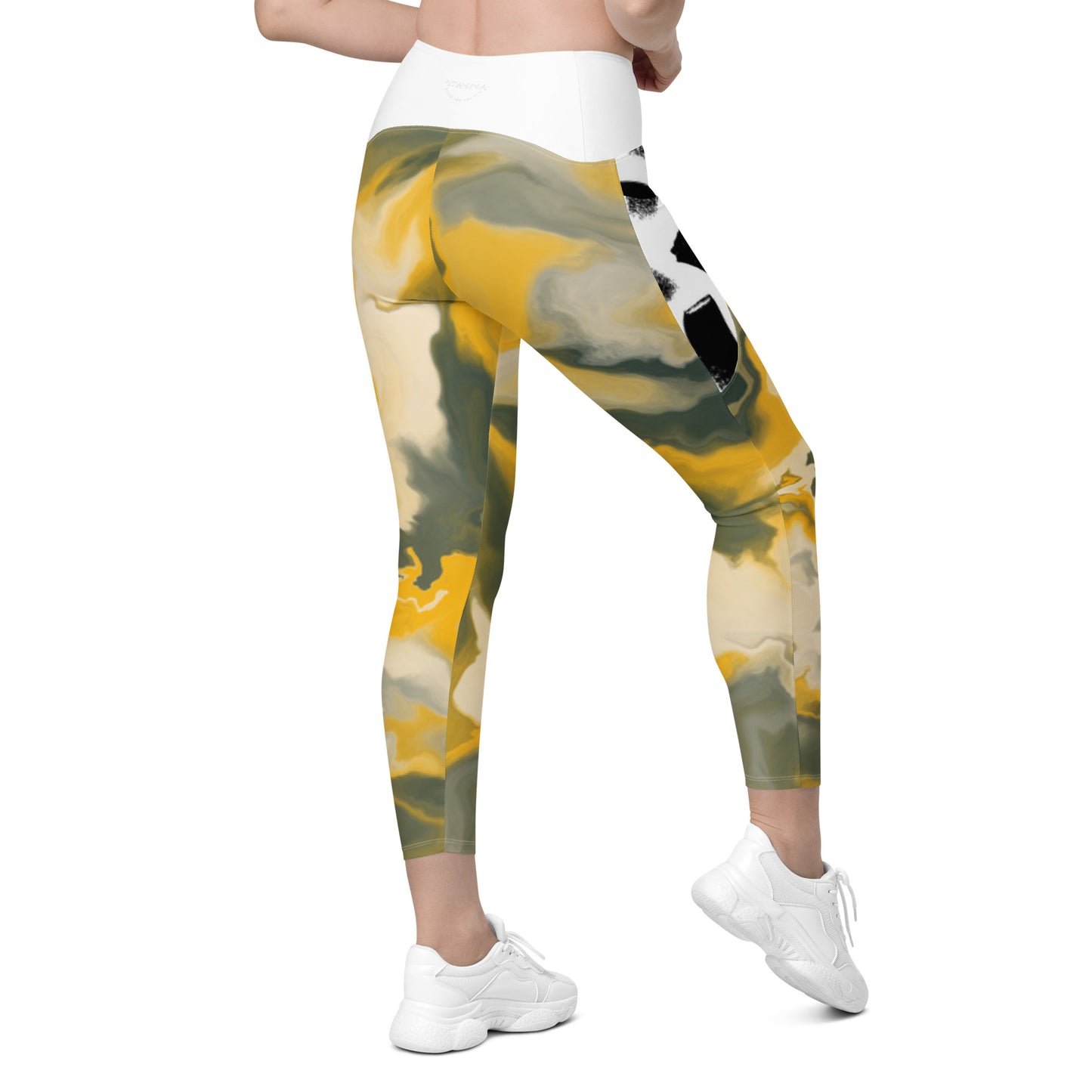 Camo Crossover leggings with pockets