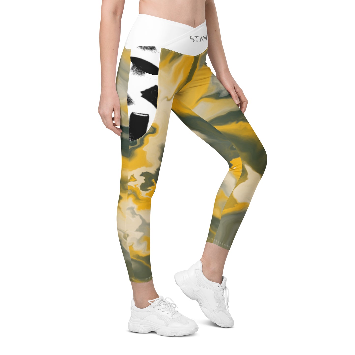 Camo Crossover leggings with pockets