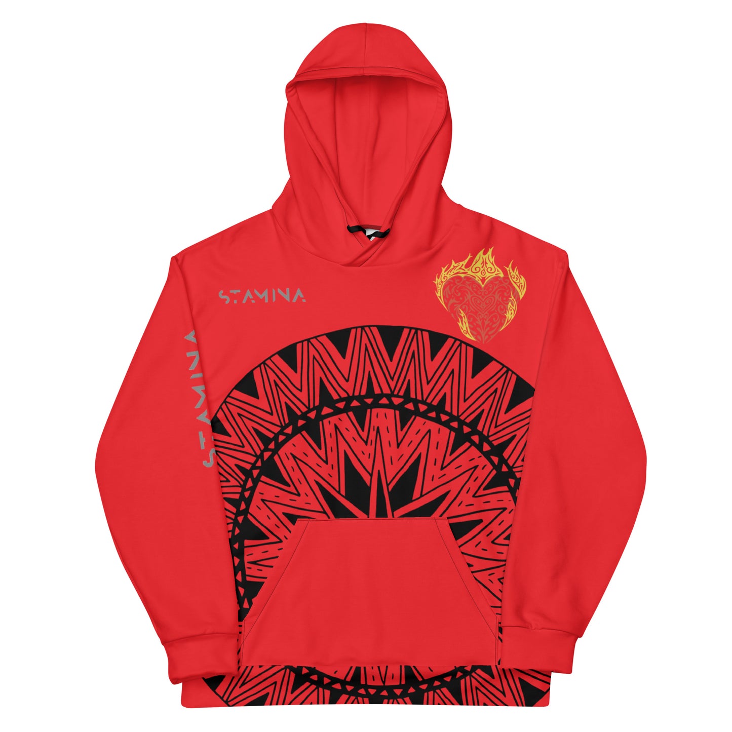 Fire Heart with Lion on back Unisex Hoodie