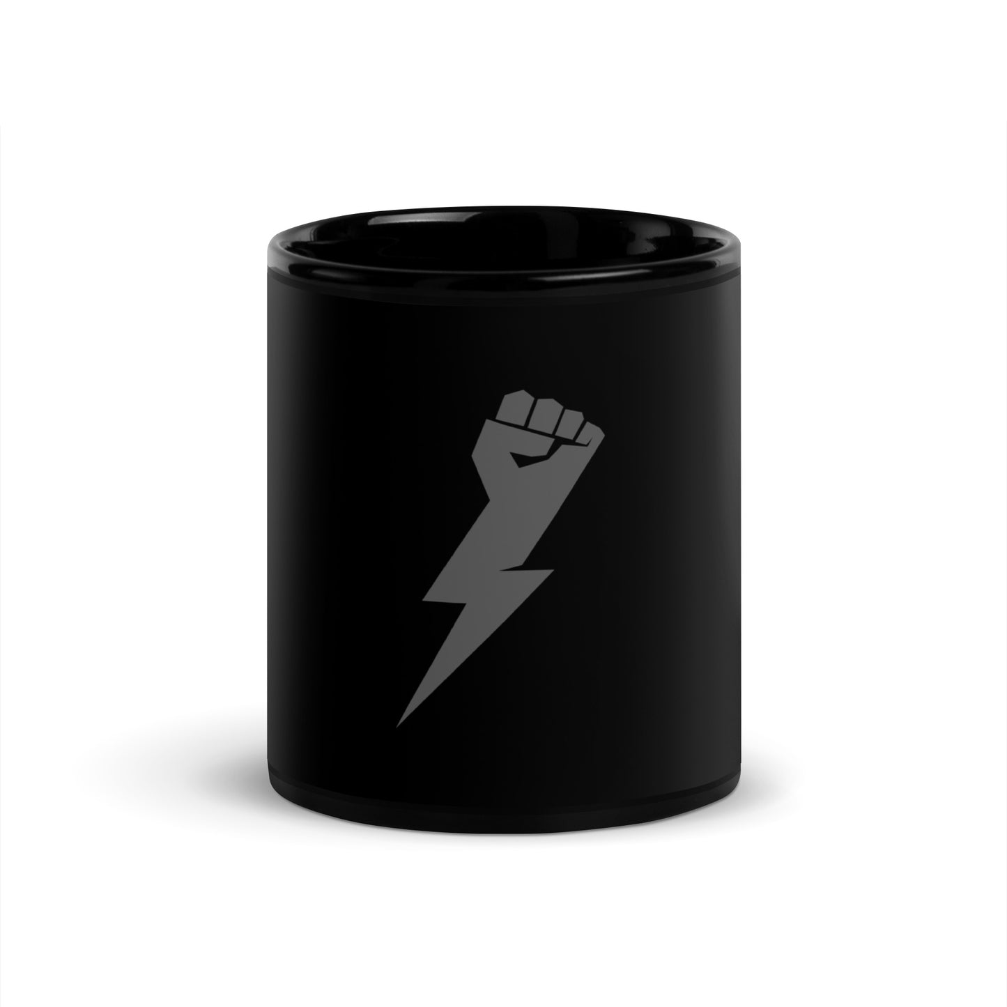 Bolt Fist Black Glossy Mug