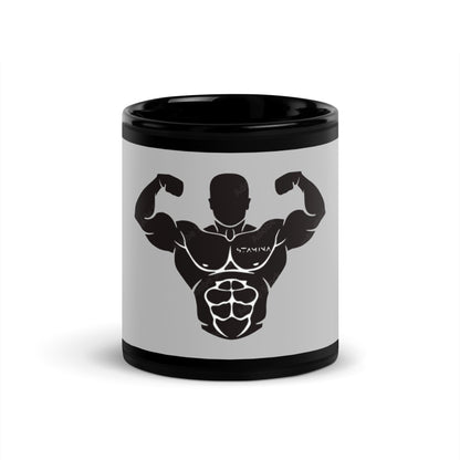 Muscle Man Black Glossy Mug