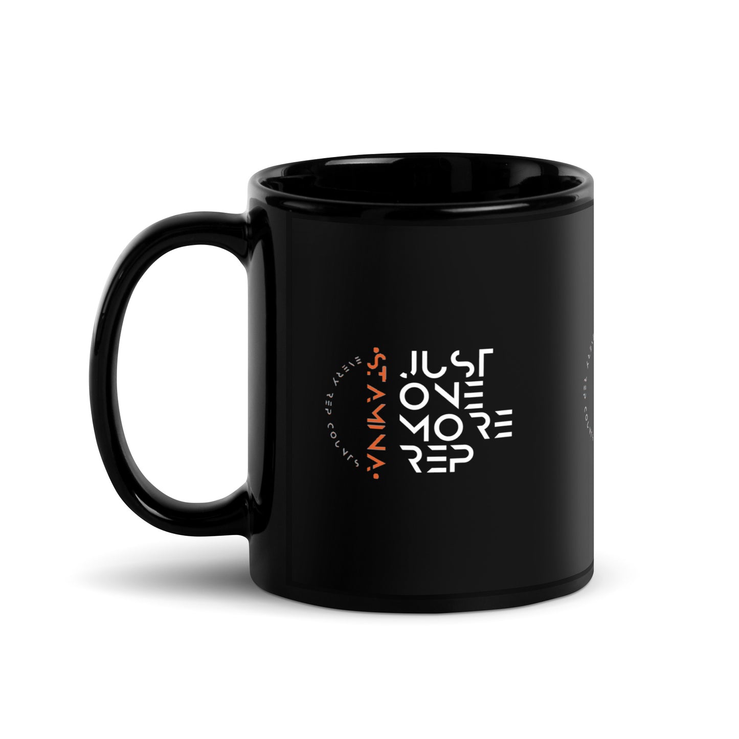 Just one more rep Black Glossy Mug