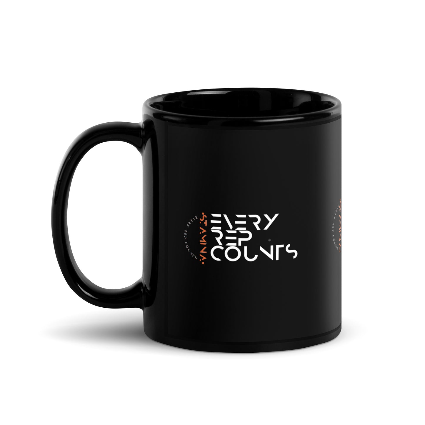 Every rep counts Black Glossy Mug