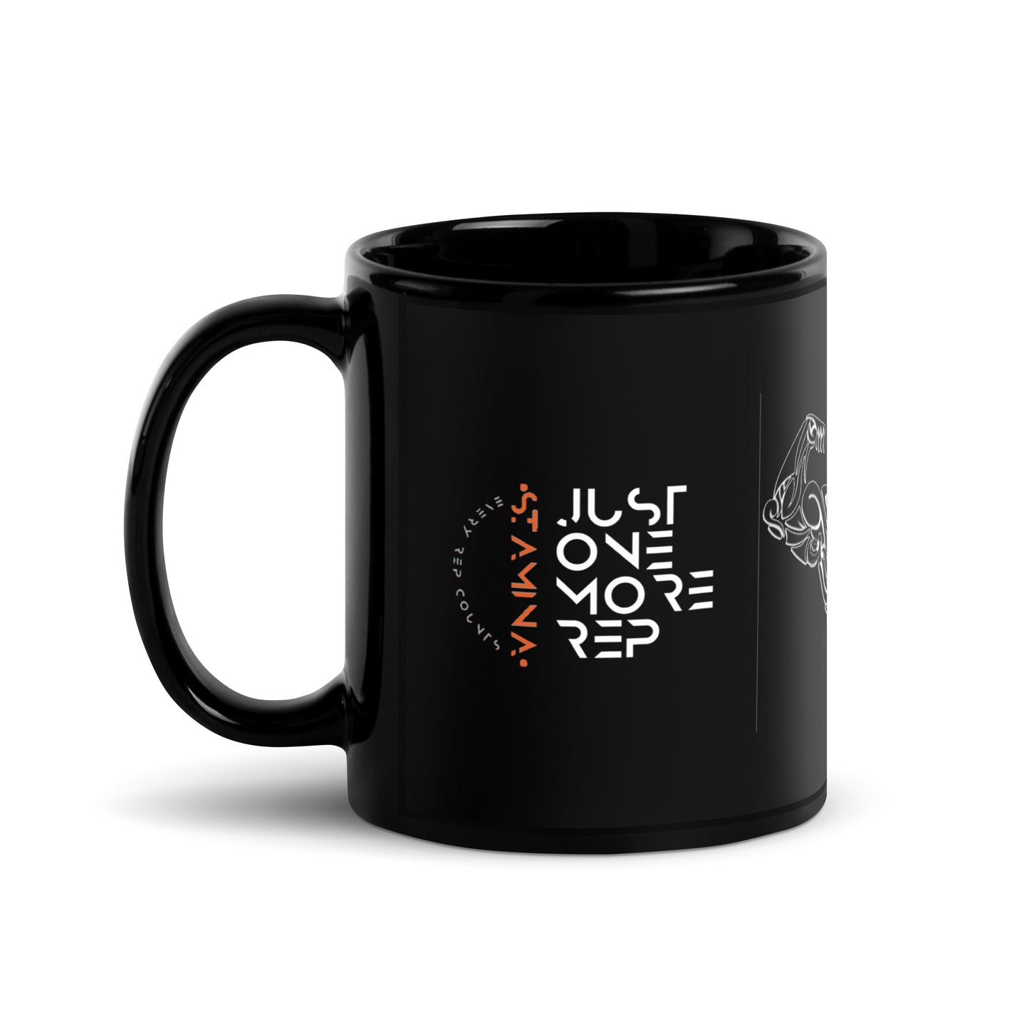 Muscle Man Black Glossy Mug