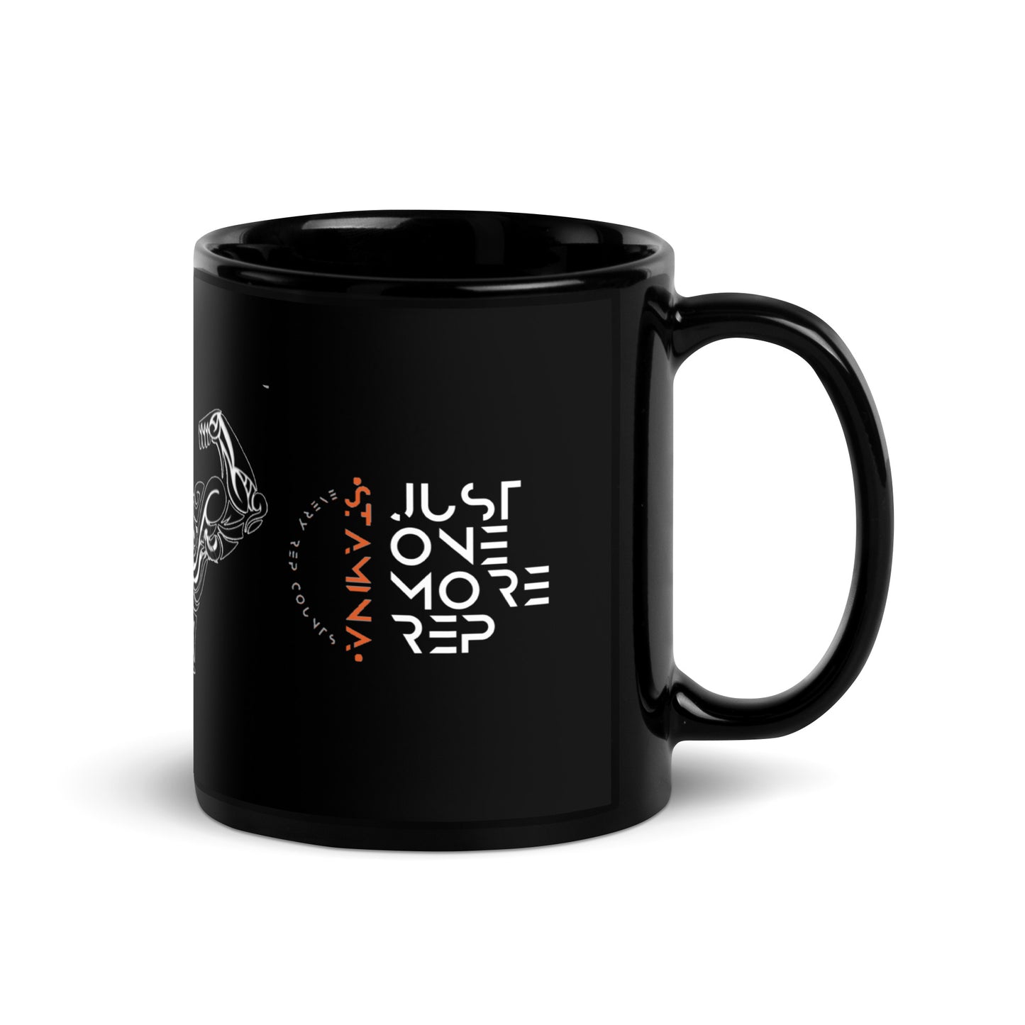 Muscle Man Black Glossy Mug