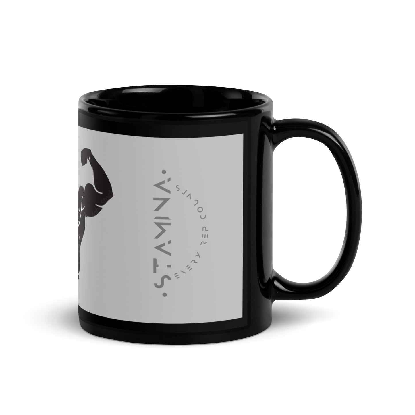 Muscle Man Black Glossy Mug