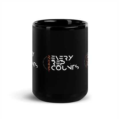 Every rep counts Black Glossy Mug