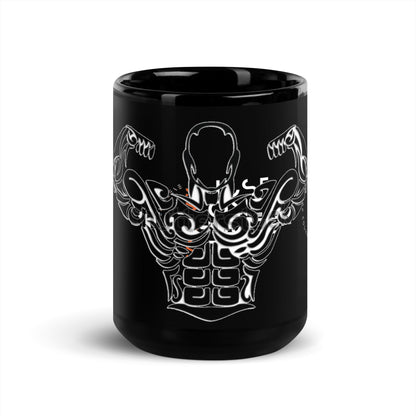 Muscle Man Black Glossy Mug