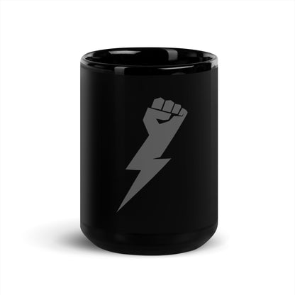 Bolt Fist Black Glossy Mug