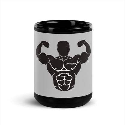 Muscle Man Black Glossy Mug