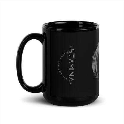 Bolt Fist Black Glossy Mug