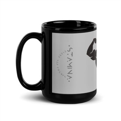 Muscle Man Black Glossy Mug