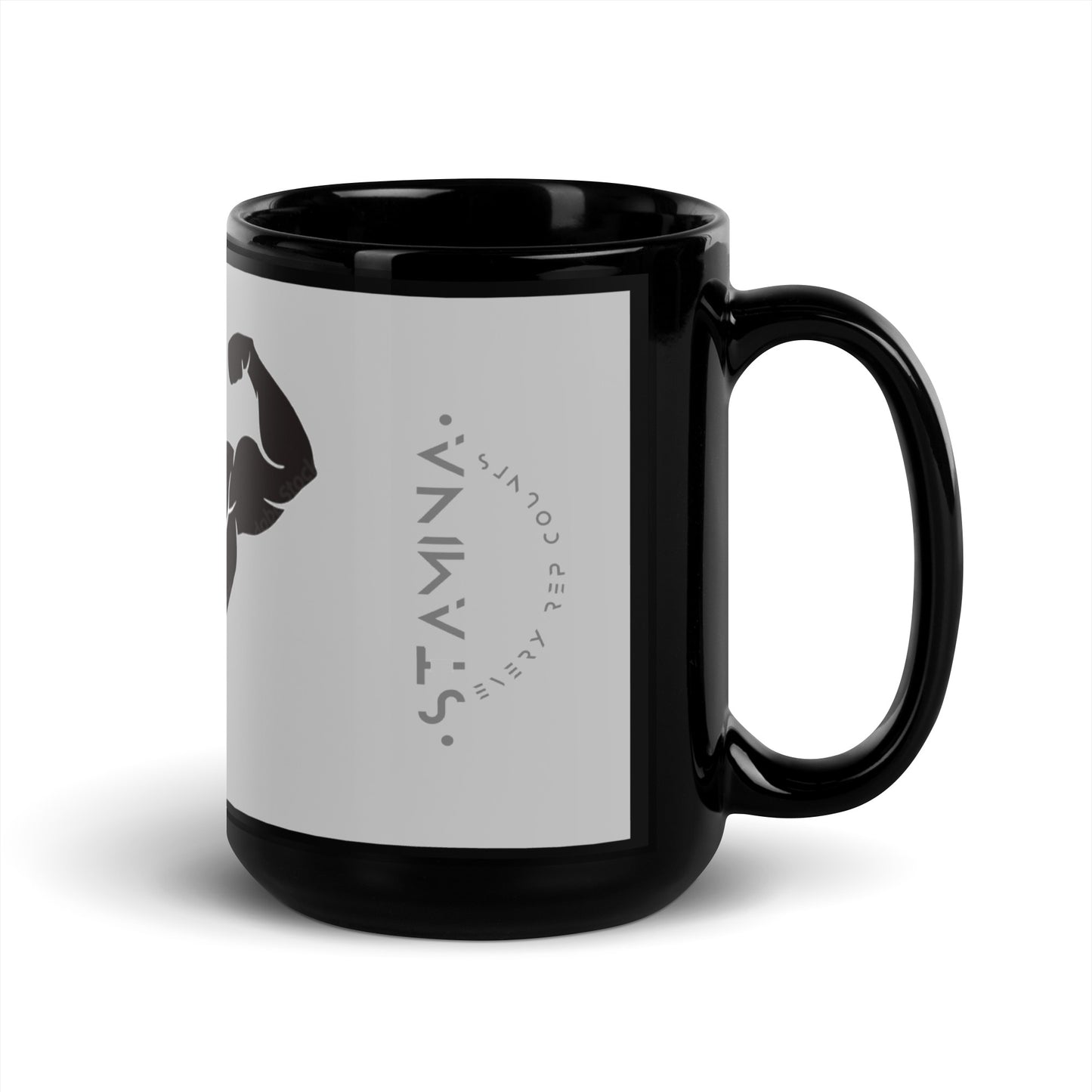 Muscle Man Black Glossy Mug