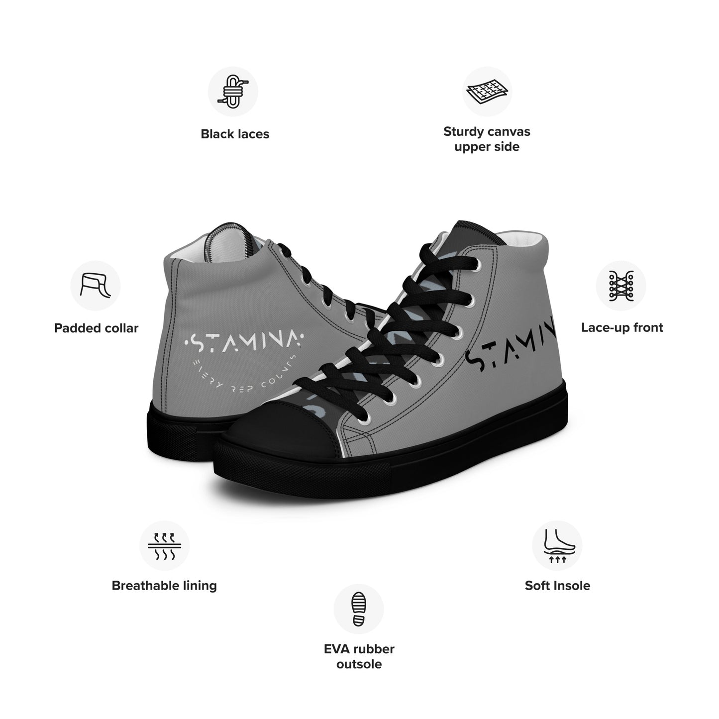 Men’s high top canvas shoes