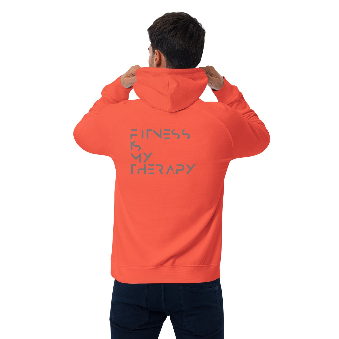 Fitness is my therapy Unisex eco raglan hoodie