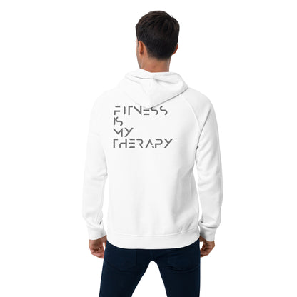 Fitness is my therapy Unisex eco raglan hoodie