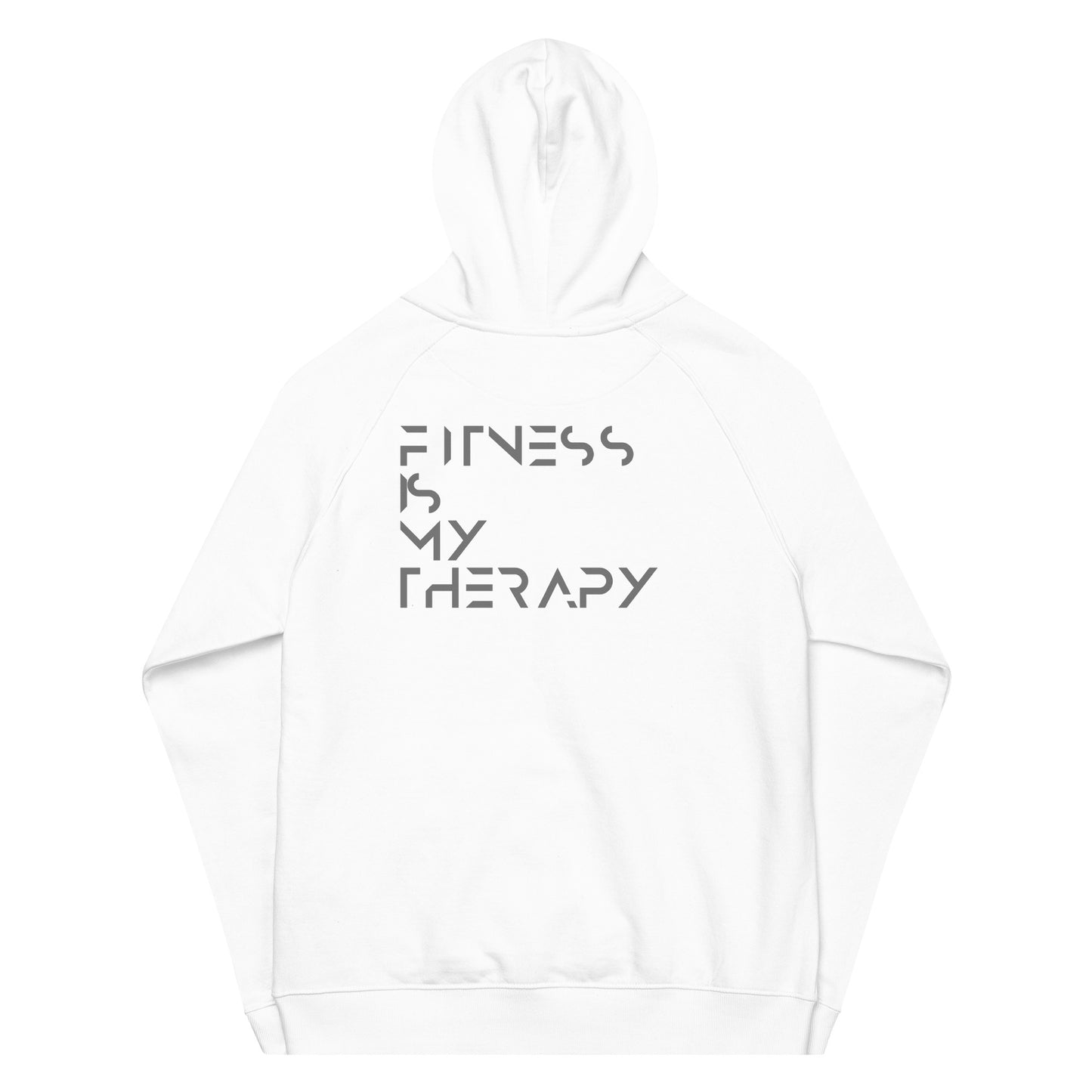 Fitness is my therapy Unisex eco raglan hoodie