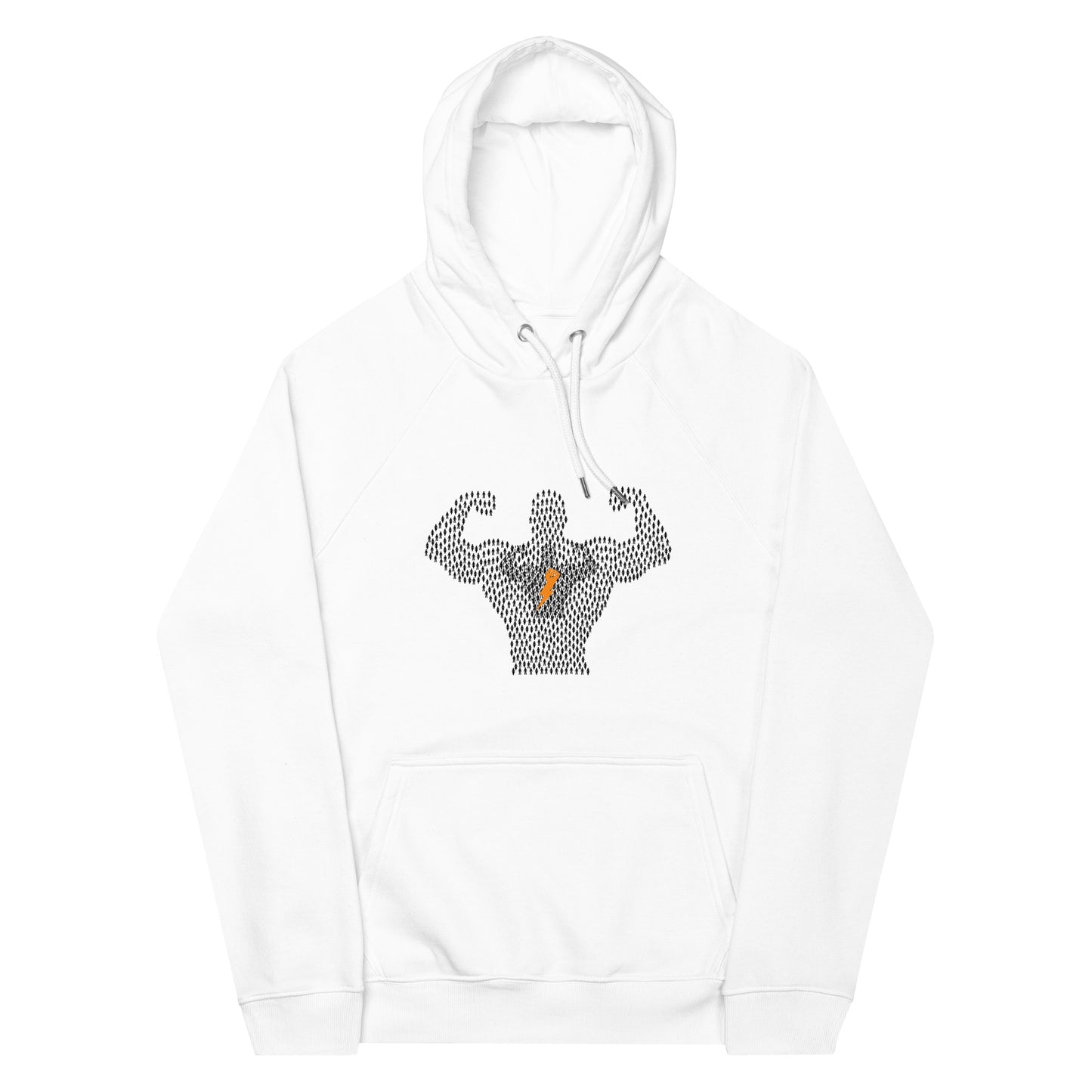 Muscle Man Unisex eco raglan hoodie